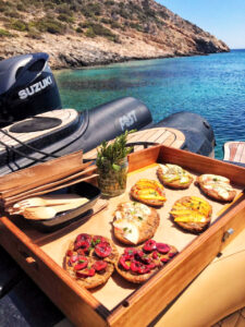 Brunch on board from private chef - Don Blue - Mykonos Paros Athens