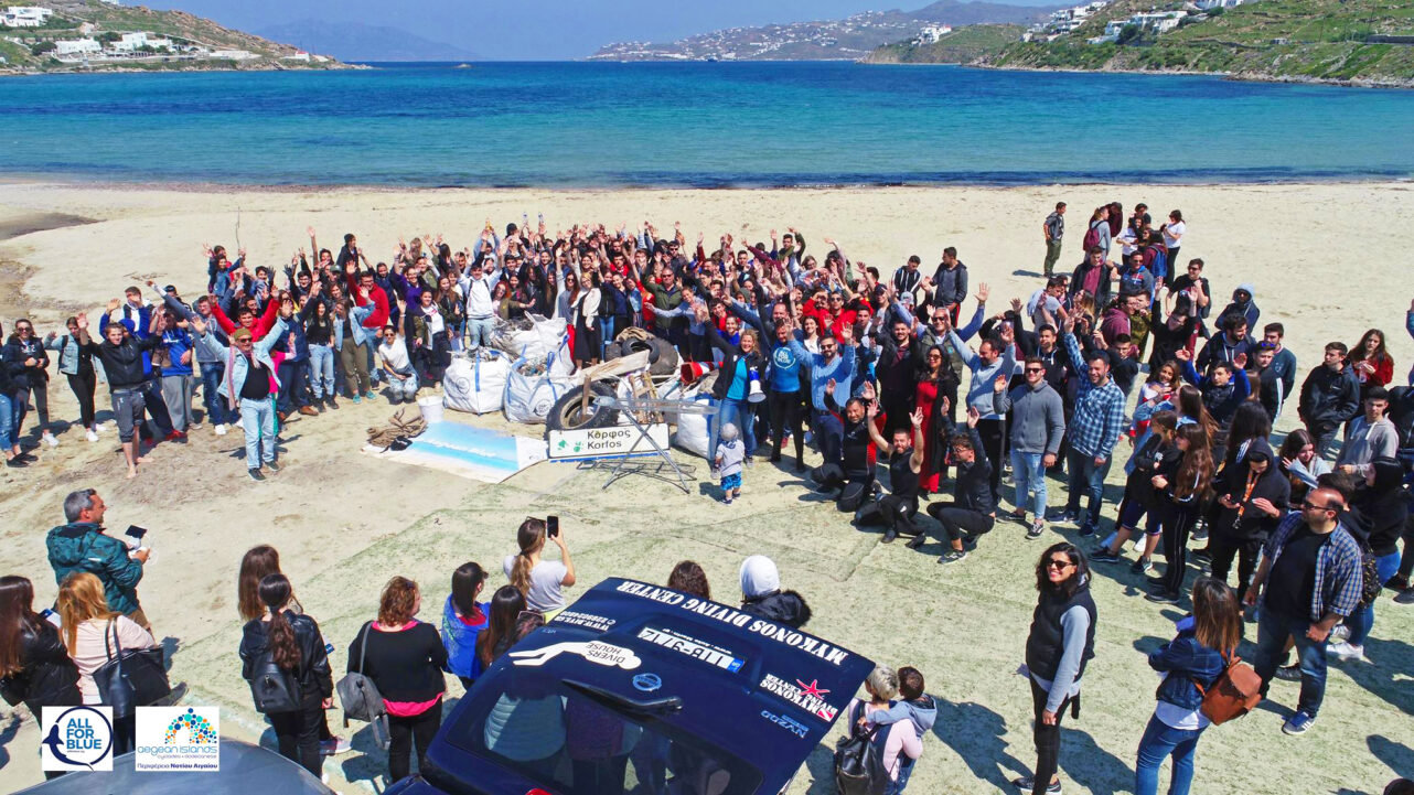 Mykonos Beach and Sea Cleanup by All For Blue and Don Blue Yachting