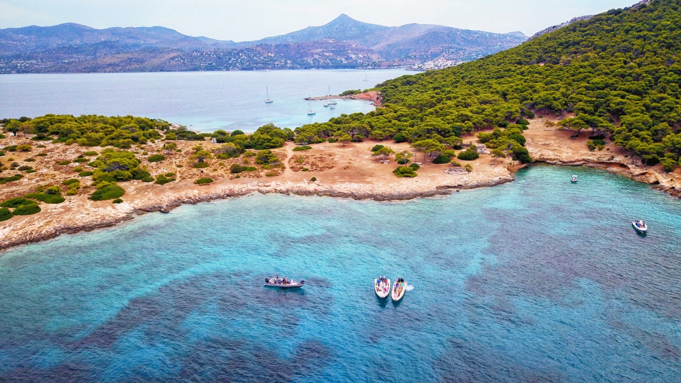 Athens - Aegina island - Moni islet - Private day cruise | Don Blue RIB boat rental