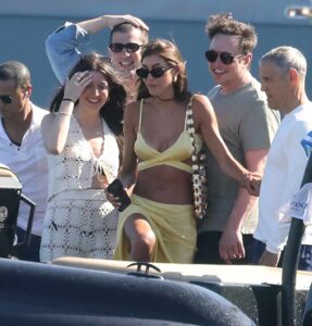 Tech mogul Elon Musk spotted relaxing on a boat, a common sight for celebrities in Mykonos.