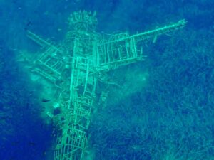 Exploring the remnants of history at the Herakleia island shipwreck during a private boat cruise in the Small Cyclades.