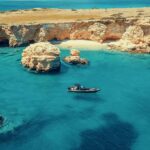 Exploring the exotic blue lagoon of Glaronisi, a hidden paradise and a top pick for those seeking the best beaches in Koufonisia by private boat.