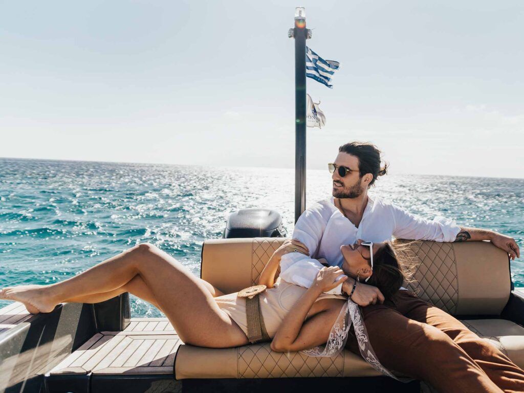 Behind the scenes of a professional boat photoshoot at sea, where luxury yachts meet premium photography services for brands and influencers.