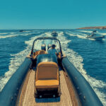 The Don Blue Yachting fleet cutting through the Aegean during the Kayali event Greece transfer between Mykonos and Tinos