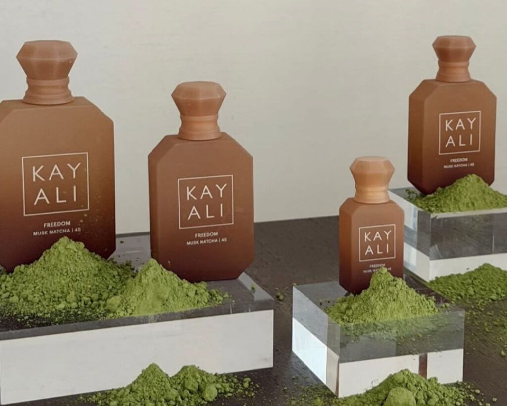 The KAYALI Freedom Collection fragrances showcased during the Kayali event Greece, the centerpiece of the influencer celebration in Tinos