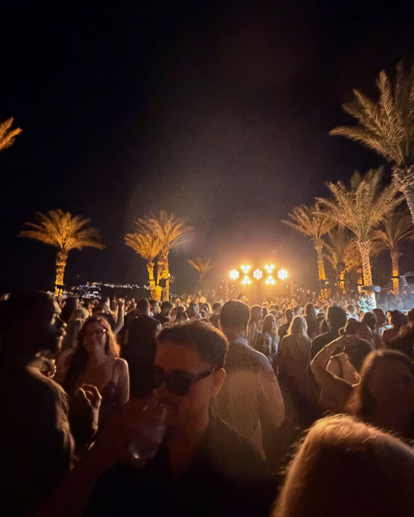 The crowd inside Scorpios Mykonos during a Keinemusik Scorpios Music Ritual — the kind of sold-out night Don Blue Yachting gets you to without touching a road