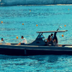 Don Blue Yachting private boat transferring Black Coffee & Tristan Thompson to SantAnna Mykonos for his summer residency