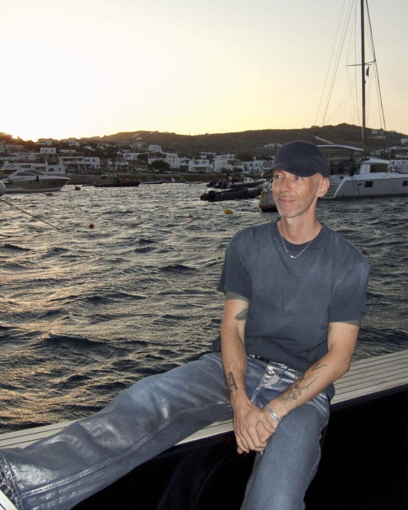 Don Blue Yachting private boat arriving at the Scorpios Mykonos dock for the Adam Port
